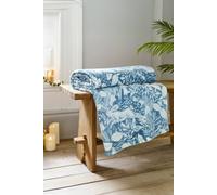 Deyongs Winter Forest 140X180Cm Throw - Soft Printed Fleece Blanket - Woodland Animal Design In Mid Blue Mid Blue 140cm x 180cm