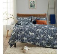 Deyongs Woodland Folk Printed Cotton Blend Navy Duvet Cover Set - King