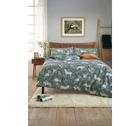 Deyongs Woodland Folk Printed Cotton Rich Duvet Cover Set - Soft & Breathable Bedding In Green Green Super King
