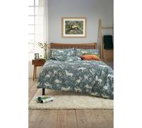 Deyongs Woodland Folk Printed Cotton Rich Duvet Cover Set - Soft & Breathable Bedding in Green | Size: Double Deyongs Green Double