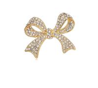 DEYOUM Butterfly Bow Knot Brooch Pin for Women Trendy Rhinestone Cubic Zirconia Bow Knot Brooch Lapel Pins Birthday Party Delicate Dress Suit Fashion Jewelry Gift Accessories, M, Metal, rhinestone