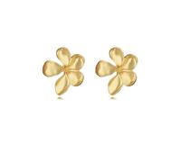 DEYOUM Flower Earrings for Women Mom Trendy Boho Chunky Daisy Big Gold White Flower Floral Daisy Shaped Stud Earrings Beach Summer Party Fashion Fancy Jewelry Gift Accessories, M, Metal, No Gemstone