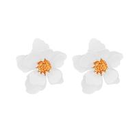 DEYOUM Flower Stud Earrings for Women Chic Bohemian Matte Flower Floral Stud Earrings Elegant Boho Daisy Flower Shaped with Gold Bud Statement Earrings Jewelry Gifts, Zinc, No Gemstone
