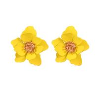 DEYOUM Flower Stud Earrings for Women Chic Bohemian Matte Flower Floral Stud Earrings Elegant Boho Daisy Flower Shaped with Gold Bud Statement Earrings Jewelry Gifts, Zinc, No Gemstone