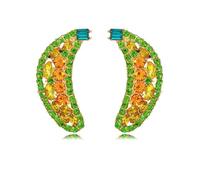 DEYOUM Fruit Banana Earrings for Women Yellow Tropical Fruit Pineapple lemon Bananas Shape Rhinestone Dangle Drop Earrings Statement Party Vacation Summer Beach Jewelry Gifts, M, Metal, Rhinestone