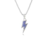 DEYOUM Lightning Pendant Necklace for Women Men Trendy Sparkling Cubic Zirconia Hip Hop Lightning Bolt Pendant Chain Necklaces Mothers Day Party Holiday Jewelry Gift, M, Metal, No Gemstone