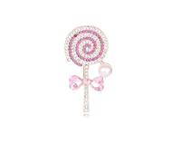 DEYOUM Lollipop Brooch Pin for Women Dainty Cute Sparkly Crystal Rhinestone Lollipop Brooch Pin Sweet Candy Shape Christmas Birthday Holiday Jewelry Gifts, M, Metal, rhinestone