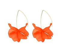 DEYOUM Long Rose Petal Earrings for Women Girls Handmade Boho Acrylic Lightweight Tiered Flower Dangle Drop Statement Earrings Unique Floral Tassel Dangling Summer Earrings Beach Vacation Jewelry