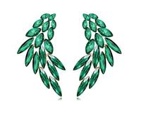 DEYOUM Rhinestone Cluster Wing Earrings for Women Trendy Elegant Sparkly Rhinestone Crystal Dangle Drop Earrings Holiday Wedding Prom Statement Charm Jewelry Gifts, M, Metal, crystal