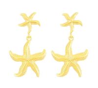 DEYOUM Starfish Stud Earrings for Women Boho Exaggerated Large Gold Statement Star Earrings Vintage Trendy Summer Beach Ocean Gold Chunky Statement Beach Jewelry Gifts, Zinc, No Gemstone