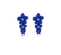 DEYOUM Three Layer Flower Earrings for Women Daisy Bohemian Three Layer Flower Triple Petal Dangle Earrings Hawaiian Beach Holiday Party Jewelry Accessory, M, Metal, No Gemstone