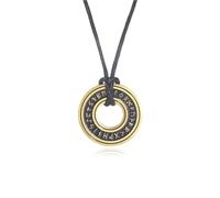 DEYOUM Viking Norse Round Necklace for Women Men Vintage Viking Durable Amulet Runes Rope Pendant Pagan Talisman Necklace Jewelry Gift Accessory, M, Bead, No Gemstone