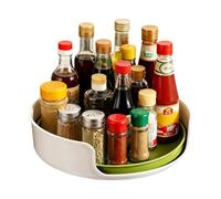 DEYUCUL U-Shaped Lazy Susan Turntable Organiser - See Every Label, No Lifting! 360° Spice Rack for Narrow UK Kitchens (278mm), Non-Slip Base & Smooth Rotation
