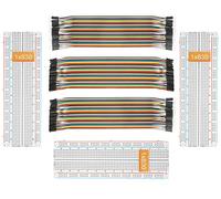 DEYUE 3 Set Standard Jumper Wires Plus 3 Set of Solderless Prototype Breadboard 830 tie Points Breadboard | 3 Set of M/F, M/M, F/F - Each 40pin Electronic Jumpers Wire