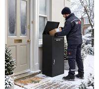 DEZAGCE Parcel Box for Home, Lockable Outdoor Delivery & Post Box, Black | Parcels & Post in One | Secure Drop-Off | 3-Digit Lock | Ground-Fixing Design | Ready for all Weather