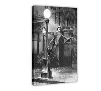 DEZARO Singing Gene Kelly in The Rain - Retro Poster Canvas Poster Bedroom Decor Sports Landscape Office Room Decor Gift Frame-style 12x18inch(30x45cm)