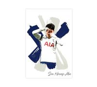 DEZARO Son Heung-min - Soccer Player Poster Canvas Poster Wall Art Decor Print Picture Paintings for Living Room Bedroom Decoration Unframe-style 12x18inch(30x45cm)