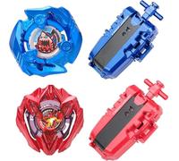 DEZAWRTY Gyro X Set with Right Spinning Top and String Launcher, Right-Spin Starter Pack, Great Toy Gift for Boy Kid 6+(Blue+Red)