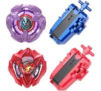 DEZAWRTY Gyro X Set with Right Spinning Top and String Launcher, Right-Spin Starter Pack, Great Toy Gift for Boy Kid 6+(Purple+Red)