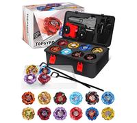 DEZAWRTY X Spinning Tops Set, 12 Battling Tops with 3 Launchers & 1 Grip, Gyro Toy Kit with Portable Storage for Children Aged 6 for Boys