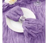 DeZerlor 20 Pack Lavender Purple Cheesecloth Napkins Fall Thanksgiving Cloth Napkins Set of 20 Dinner Table Napkins Bulk 21x21 Inches for Thanksgiving Wedding Bridal Shower Baby Shower Xmas Party