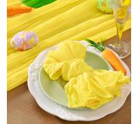 DeZerlor 20 Pack Lemon Yellow Cheesecloth Napkins Washable Summer Yellow Cloth Napkins Set of 20 Cotton Gauze Dinner Table Napkins Bulk 21x21 Inches Lemon Decorations for Baby Shower Wedding Birthday