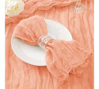 DeZerlor 30 Pack Peach Cheesecloth Napkins Fall Thanksgiving Cloth Napkins Set of 30 Dinner Table Napkins Bulk 21x21 Inches for Thanksgiving Wedding Bridal Shower Baby Shower Xmas Party