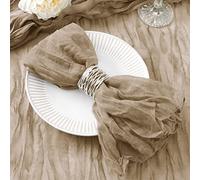DeZerlor 50 Pack Nude Cheesecloth Napkins Fall Thanksgiving Cloth Napkins Set of 50 Coffee Dinner Table Napkins Bulk 21x21 Inches for Thanksgiving Wedding Bridal Shower Baby Shower Xmas Party
