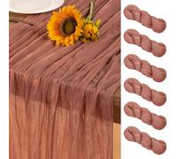 DeZerlor Dusty Rose Cheesecloth Table Runner 6 Pack Fall Table Runners Boho Gauze 120 Inches Cheese Cloth Fall Table Decorations for Thanksgiving Wedding Bridal Baby Shower Birthday Party Decor