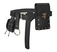 DEZEXHOM Renaissance Costume Belt Pouch Coin Purse Medieval Ren Faire Fanny Pack Phone Holder Cosplay Halloween Accessories, Black, One Size, Cosplay