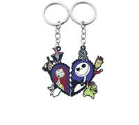 DEZHAN Halloween Nightmare before Christmas Horror Keychain, Jack Sally Zero The Dog Oogie Boogi Key Chain for Girls Women and Men, 1