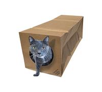 Dezi & Roo Hide and Sneak Collapsible Paper Cat Tunnel - Made in USA - Designed by a Feline Vet - Interactive Cat Toy - Cat Enrichment Toy - Hideaway
