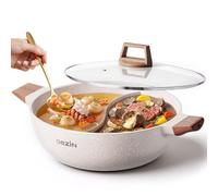 Dezin 5-QT Hot Pot with Divider, Double-Flavor Shabu Shabu Pot, Divided Pot
