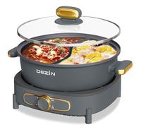 Dezin 6L Hot Pot Electric with Divider, Shabu Shabu Pot with Power Control