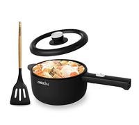 DEZIN Electric Cooker, 2L Non-Stick Sauté Pan, Rapid Noodles Cooker, Mini Pot for Ramen with Power Adjustment, Dorm Room Essential (Egg Rack Included)