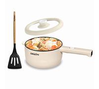DEZIN Electric Cooker, 2L Non-Stick Sauté Pan, Rapid Noodles Cooker, Mini Pot for Steak, Egg, Fried Rice, Ramen, Oatmeal, Soup with Power Adjustment, College Dorm Room Essential(Egg Rack Included)
