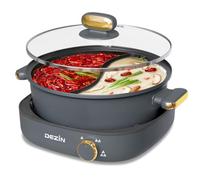 Dezin Hot Pot Electric with Divider, 5L Shabu Shabu Pot Multi-Power Control