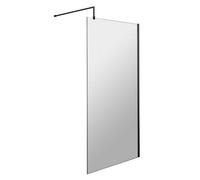 Dezine 8mm Black 1500 X 700mm Fixed Side Screen With Shower Tray