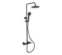 Dezine Alto Exposed Round Shower Kit, Matt Black