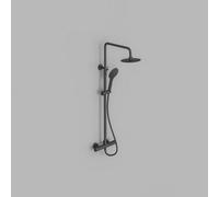Dezine Alto Pro Exposed Round Shower Kit, Matt Black