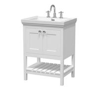 Dezine Colorado 600mm Pure White 3 Tap Hole Floorstanding Vanity Unit
