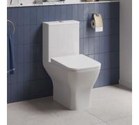 Dezine Cubo Close Coupled Toilet With Upgraded Soft Close Seat