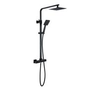 Dezine Cubo Exposed Square Shower Kit, Matt Black