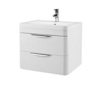 Dezine Nile Gloss White 600mm Wall Hung Vanity Unit