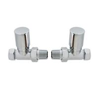 Dezine Round Towel Rail Valves, Straight, Pair