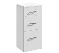 Dezine Velvare 350mm Gloss White 3 Drawer Unit (300mm Deep)