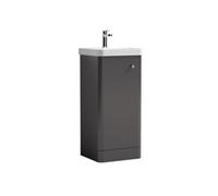 Dezine Wye 400mm Gloss Grey Floor Standing Vanity Unit