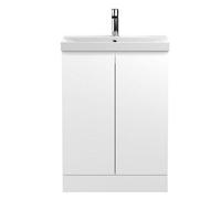 Dezine Yukon 600mm Satin White Floor Standing Vanity Unit