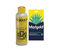 Dezpo Descaler & Gloves Bathroom Cleaning Bundle made with Kilrock Multi-Purpose Descaler 250ml + Marigold Bathroom Gloves Large