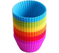 Dezpo | Muffin Cases for Baking Cupcake 9.2cm Reusable Non-Stick and Easy Clean Bakeware - Silicone Muffin Cases Mini Baking Molds Pack of 24 - Colorful Cupcakes and Yorkshire Puddings Mold